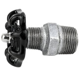 Volante preto de 52 mm em mamilo, porca de aço inoxidável, acessório em ferro fundido galvanizado