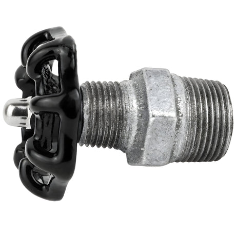 Volante preto de 52 mm em mamilo, porca de aço inoxidável, acessório em ferro fundido galvanizado