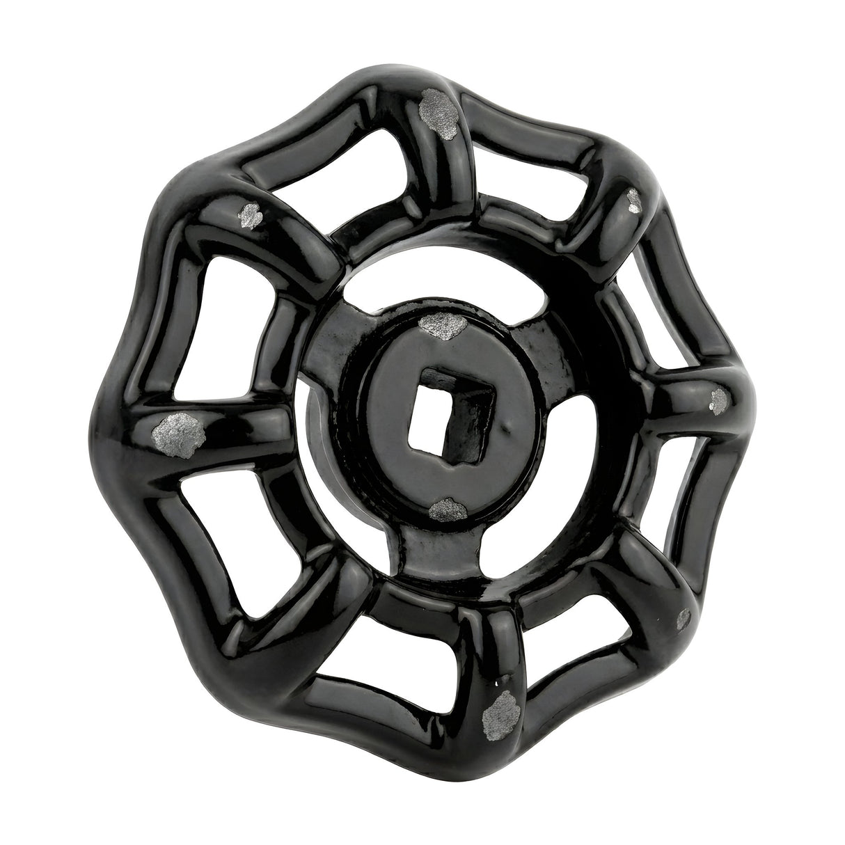 Volant de vanne noir en fonte 54 mm second choix, éclats de peinture