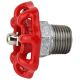 Volante vermelho de 52 mm em meio mamilo, 1/2'' com porca de aço inoxidável, acessório em ferro fundido galvanizado