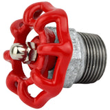 Volante vermelho de 52 mm em meio mamilo, porca de aço inoxidável, acessório em ferro fundido galvanizado