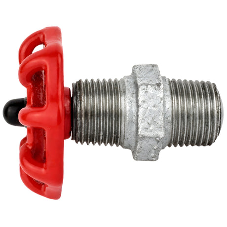 Volante vermelho de 52 mm em mamilo, 1/2'' com porca preta, acessório em ferro fundido galvanizado