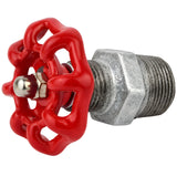 Volante vermelho de 52 mm em mamilo, porca de aço inoxidável, acessório em ferro fundido galvanizado