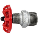 Volante vermelho de 52 mm em mamilo, porca preta, acessório em ferro fundido galvanizado