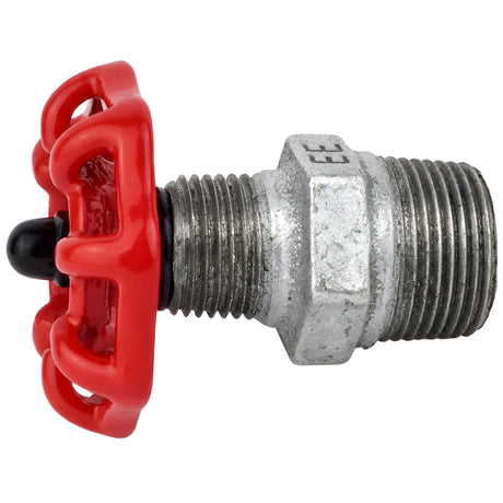 Volante vermelho de 52 mm em mamilo, porca preta, acessório em ferro fundido galvanizado