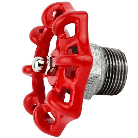 Volante vermelho de 72 mm em meio mamilo, porca de aço inoxidável, acessório em ferro fundido galvanizado