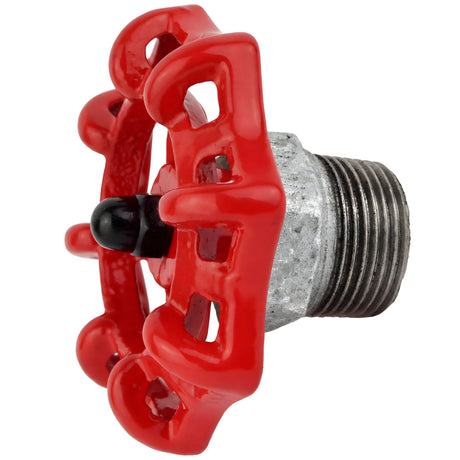 Volante vermelho de 72 mm em meio mamilo, porca preta, acessório em ferro fundido galvanizado