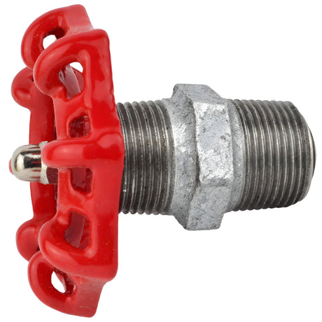 Volante vermelho de 72 mm em mamilo, porca de aço inoxidável, acessório em ferro fundido galvanizado