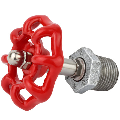 Volante vermelho em meio mamilo alongado, 52 mm, acessório em ferro fundido galvanizado