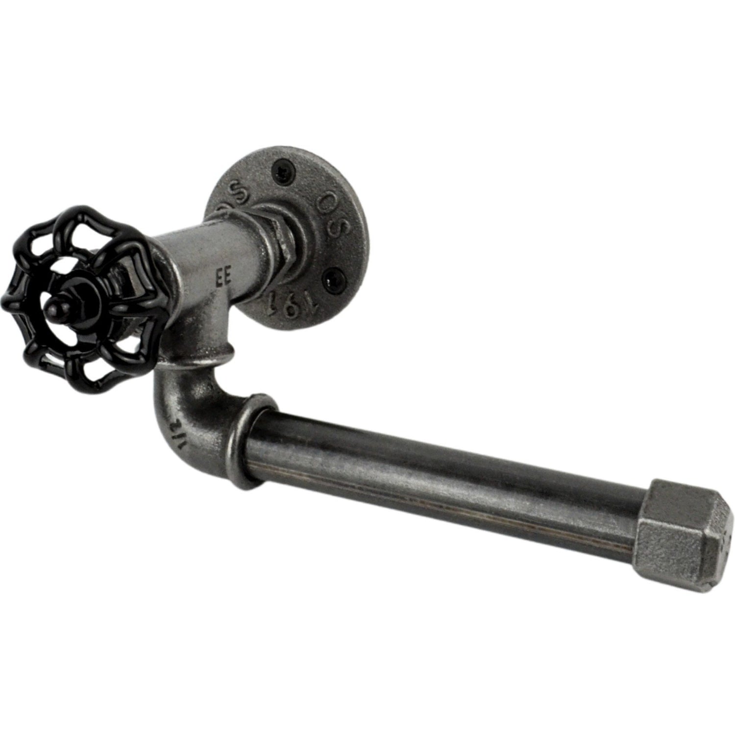 Dérouleur papier WC volant noir en fonte vintage