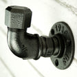 Cabide cotovelo em ferro fundido e aço preto estilo industrial modelo médio