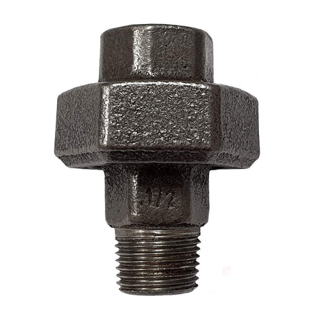 Raccord fonte noire union conique Mal/Fem filetage 1/2" Ø21 sur filets 