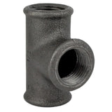 Tê fêmea/igual ferro fundido, preto